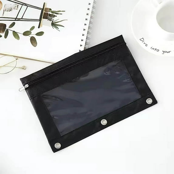 CasaChic 3 Ring Transparent PVC Pencil Pouch, Detachable Folder Large Capacity, Multifunctional for Stationery & Document Storage