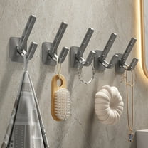 CasaChic 5 Hangers for Hanging Clothes, No Punching Wall Mounted Hooks with Strong Adhesive, for Doors, Bedrooms, Wardrobes & Cloakrooms