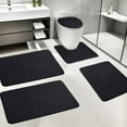 thumbnail image 1 of CasaChic 5-Piece Velvet Fleece Foam Bath Rug Set, Absorbent Non-Slip Machine Washable with Toilet Mats, Modern, 1 of 8