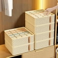 thumbnail image 1 of CasaChic Beige Drawer Style Multifunctional Underwear Sock Storage Box, Non-Woven Fabric with Segmented Compartments, Foldable Space-Saving Organizer for Closet Dresser Drawer, 1 of 9