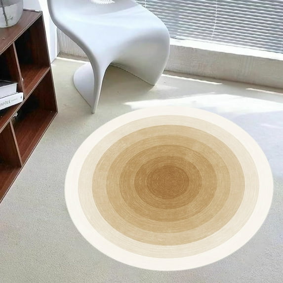 CasaChic Cream Wind Round Non-Slip Absorbent Soundproof Soft Floor Mat, for Living Room, Bedroom & Study