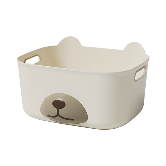 CasaChic Cute Bear Desktop Storage Box, Plastic Multi-functional Organizer - for Stationery, Sundry & Office Books with Handles & Large Opening