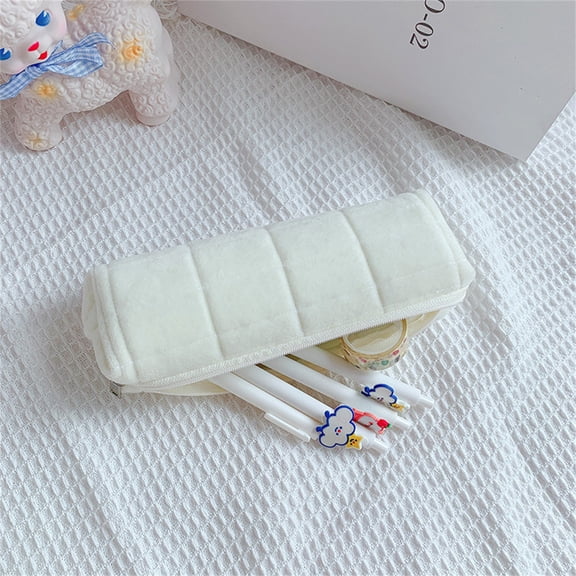 CasaChic Cute Embroidered Fabric Pen Bag, Large Capacity Multifunctional Storage Pouch, Stylish for Stationery, Cosmetics & Travel