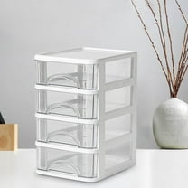 CasaChic Desktop Storage Box, Transparent Plastic Mini Drawer Organizer - for Stationery, Cosmetics & Desktop Clutter