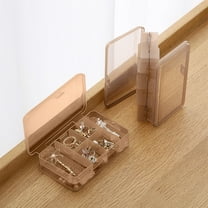 CasaChic Double Compartment Portable Jewelry Box, Plastic Transparent 10 Grids Mini Organizer for Earrings Storage 15x9x4.5cm