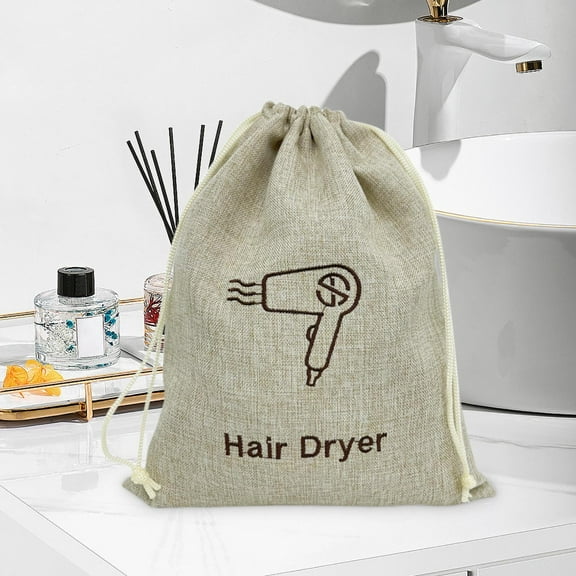 CasaChic Environmental Jute-Like Dustproof Drawstring Bag for Hair Dryer, Portable Long-Lasting & Multi-Functional - Ideal for Curling Wands, Straighteners & Travel