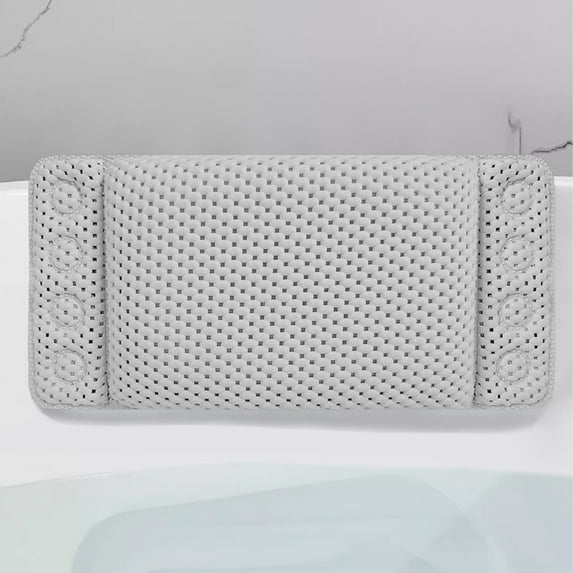CasaChic Foam Bathtub Pillow with Suction Cups - Ergonomic Head & Neck Support, Soft PVC Material, Easy Clean Bath Pillow for Spa Relaxation, 17.3x7.9x3.1 Inch