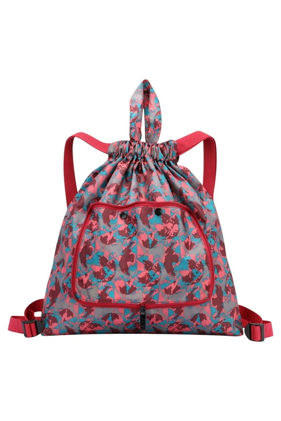 Foldable Large Capacity Travel Backpack, Light Nylon Cloth with Drawstring Pocket - Multifunctional for Travel, Gym & Shopping