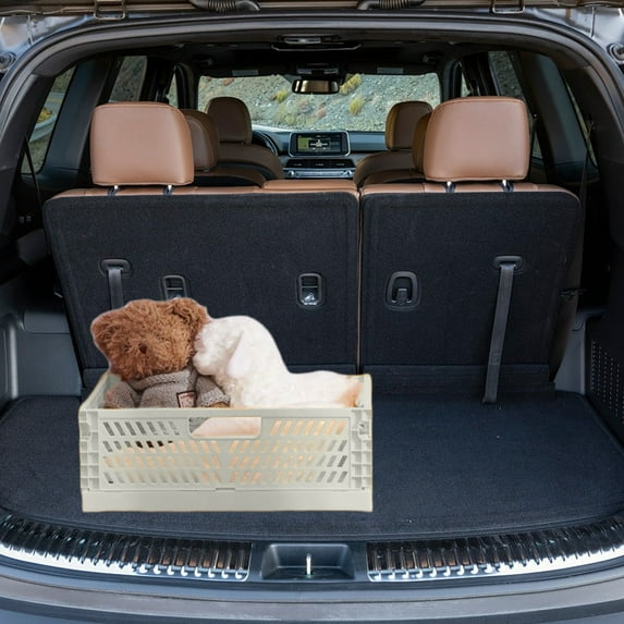 CasaChic Folding Desktop Storage Basket, Plastic Office Storage Box - Space Saving & Multifunctional for Home, Office & Small Items