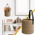 thumbnail image 1 of CasaChic Handwoven Hanging Basket, Wall-mounted Flower Pot with Faux Rattan Weave, Multifunctional Storage Decor for Indoor Outdoor, Linen Material, 1 of 4
