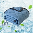 thumbnail image 1 of Ice Silk Cooling Quilt with 4°C Temperature Drop - Nylon/Spandex Summer Air Conditioning Blanket for Hot Sleepers & Night Sweats, Machine Washable Bed Sofa Travel Throw 100x150cm Gray, 1 of 8