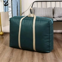 CasaChic Large Capacity Storage Bag, Non-woven Clothes & Quilt Organizer - Visual Window, Double Zipper, Reinforced Handle, Foldable for Moving, Dorm & Camping