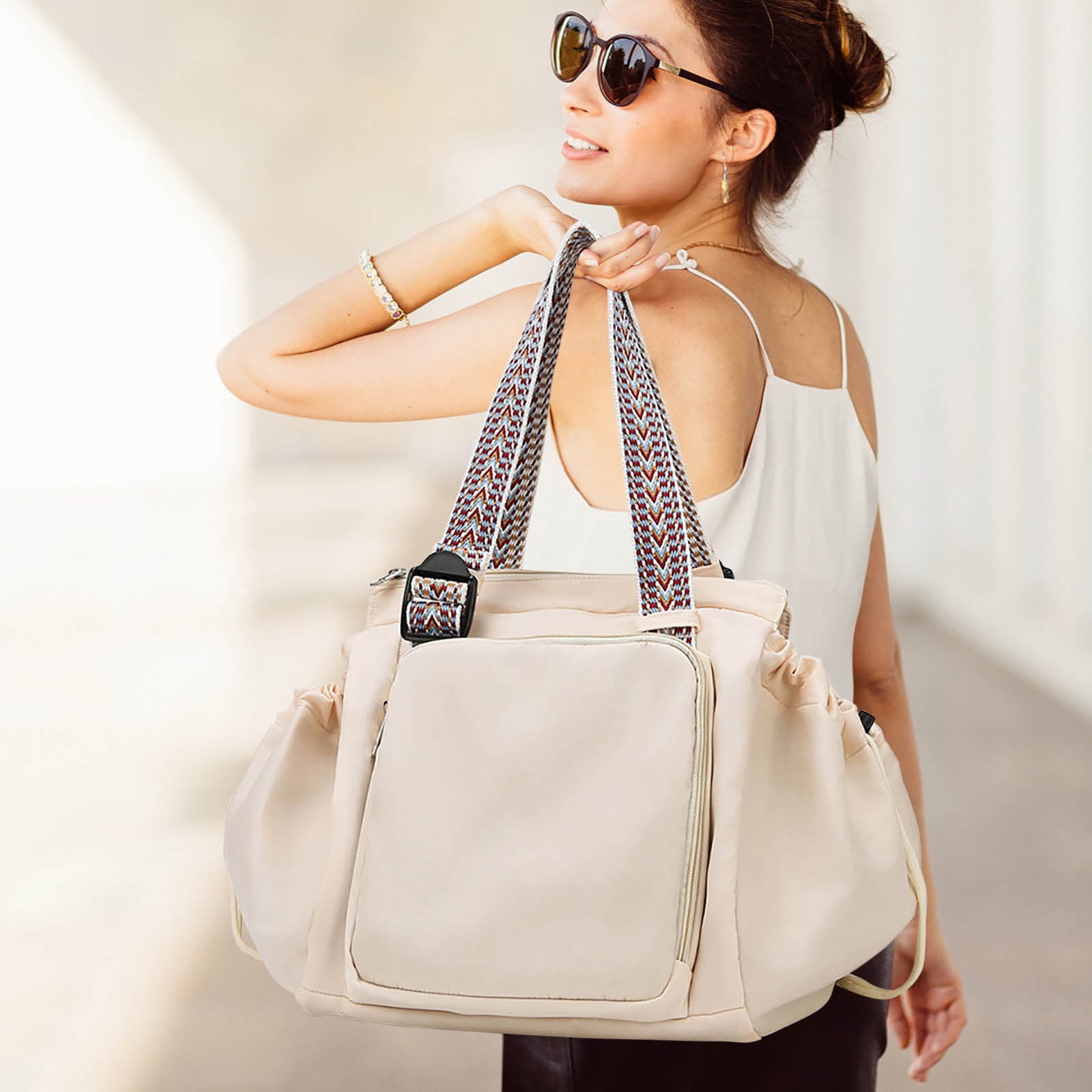 CasaChic Multifunctional Travel Organizer Bag, 3-in-1 Tote Crossbody Shoulder Bag for Women, Large Capacity 15-Pocket with Laptop Compartment, Waterproof Sturdy Material, Luggage Sleeve Design