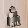 thumbnail image 1 of CasaChic No-Drill Toothbrush Rack, Wall-Mounted Bathroom Organizer - Suction Cup Install, Space-Saving with Drainage, Fits Regular & Electric Toothbrushes, 1 of 7