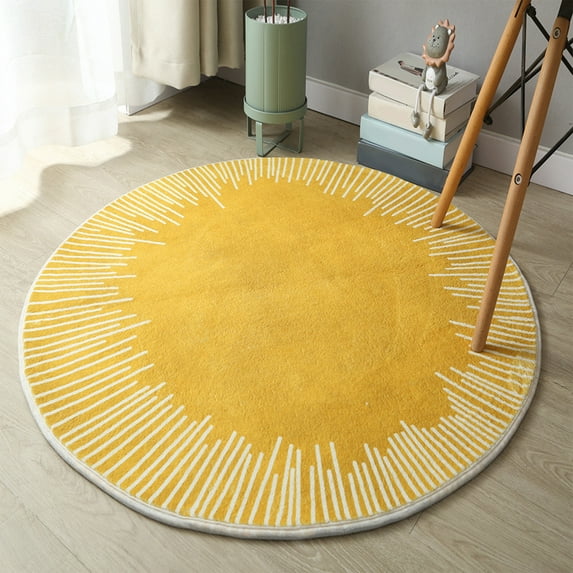 CasaChic Non-Shedding Non-Slip Low Pile Washable Round Rug, for Living Room & Bedroom
