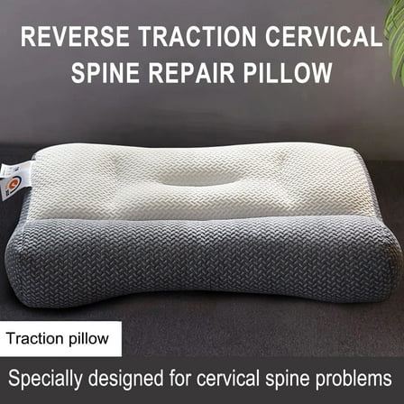 CasaChic Reverse Traction Pillow, Cervical Protection Sleep Aid, Slow Foam Ergonomic, Washable Breathable for Household Dorm