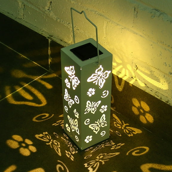 CasaChic Solar LED Lantern, Hanging Outdoor Decor, Hollow Out Rose Pattern, Rainproof Weather-Resistant, for Patio Garden Table Desk Romantic Lighting