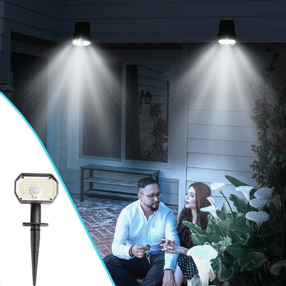 CasaChic Solar Lawn Outdoor Lights, Dual Purpose Wall/Floor Mounted Light, IP65 Waterproof 3 Modes, Adjustable Head for Garden Yard Driveway