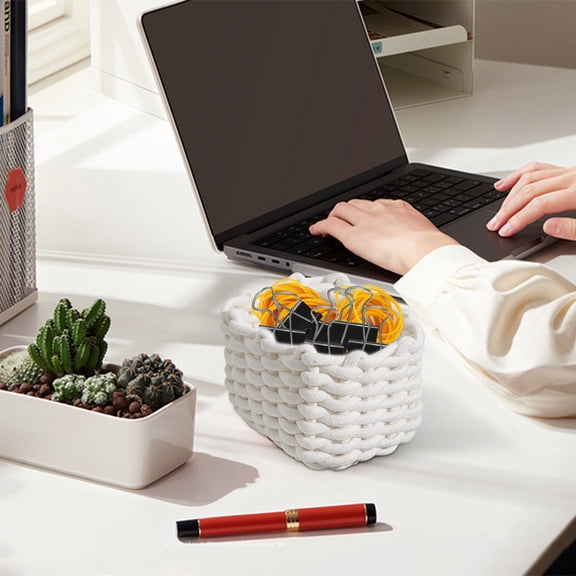 Solid Color Desktop Storage Basket for Keys, Remote Controls, Cosmetics and Office Supplies, Functional Organizing Basket for Home or Office