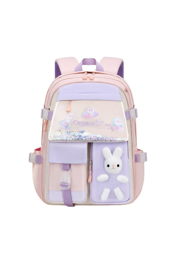 Spine Protection Backpack for Primary School Students 1-6 Grades - Load Reduction, Large Capacity, Sturdy Lightweight Fabric with Cute Themed Design for Daily & Weekend Use