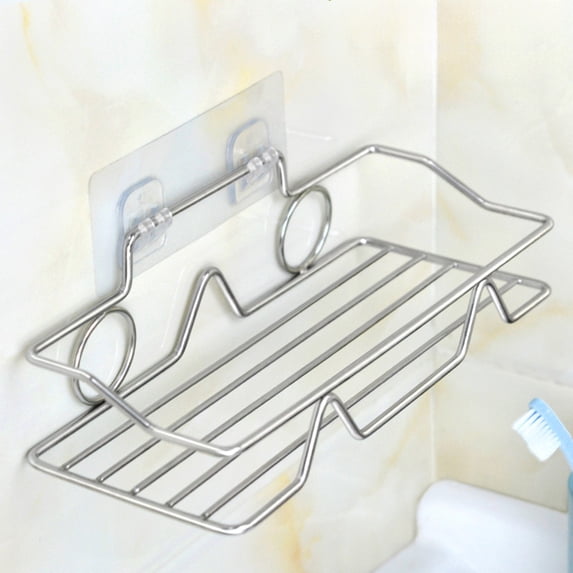 CasaChic Stainless Steel Multifunctional Storage Rack - with Adhesive Hook, No Drilling Installation for Bathroom & Kitchen Item Shelf