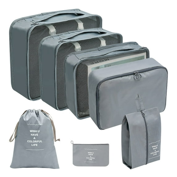 CasaChic Storage Bag Set, Travel Organizer - Foldable with Two-Way Zipper, for Clothing, Shoes, Underwear, Makeup & Luggage Organizing