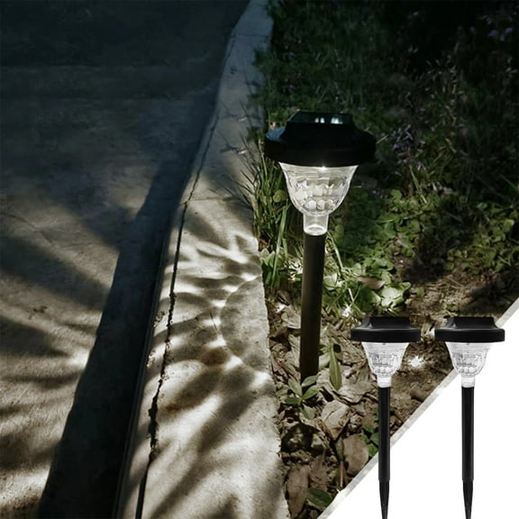 CasaChic Super Bright Solar Outdoor Lights, 2 Pack Dusk to Dawn Auto On/Off Walkway Lights, IP65 Waterproof with Attractive Patterns, for Garden Yard Decoration Lighting