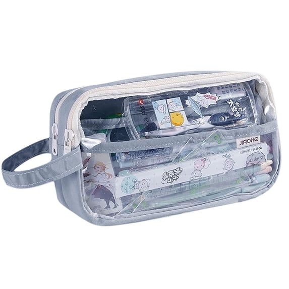 CasaChic Transparent 3D Pencil Case, Large Capacity, Double Zipper, Multiple Compartments, Fine Stitching, Durable, Stylish Stationery Storage