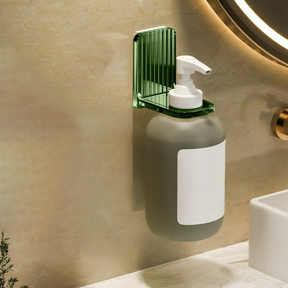 CasaChic Transparent Non Perforated Shower Gel Rack, Wall Mounted Bathroom Shampoo Organizer with Adjustable Size, Sturdy Plastic, Non-Marking Sticker, Space Saving