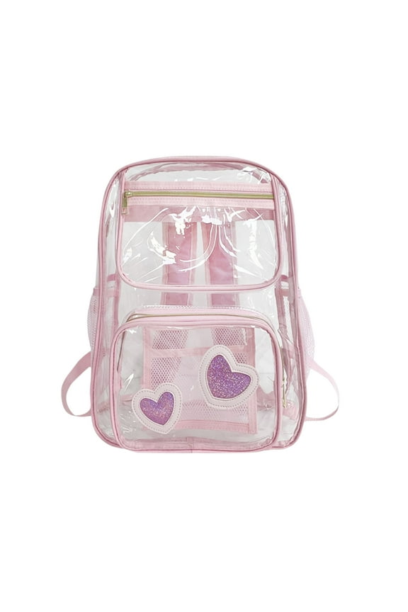 Transparent PVC Backpack, Large Capacity Student Travel School Bag, Durable Thick PVC, Clear for Security Checkpoints, Adjustable Straps & Easy to Clean
