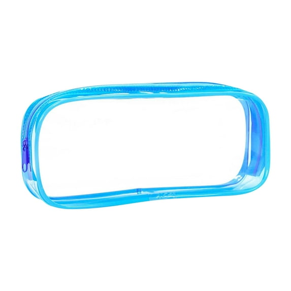 CasaChic Transparent Zipper Pen Pouch 1-Pack, PVC+EVA Waterproof, Large Capacity Multi-functional Pencil/Makeup/Cable Bag with Clear View