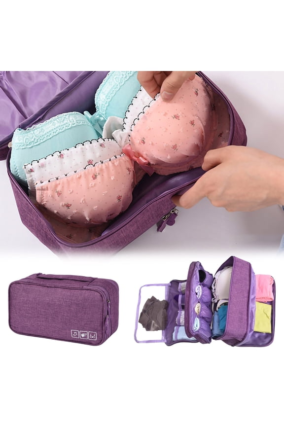 Travel Underwear & Bra Storage Bag - Multi-Segment Design, Large Capacity with Cationic Fabric for Organized Packing