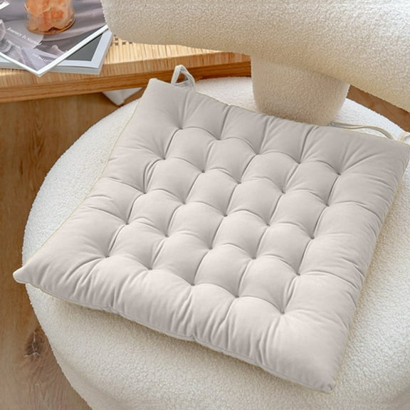 CasaChic Velvet Chair Cushion with Lacing Design - Super Soft, Breathable & Thickened for All-Day Comfort - Multi-Purpose Seat Pad for Reading, Bedroom & Living Room Chairs
