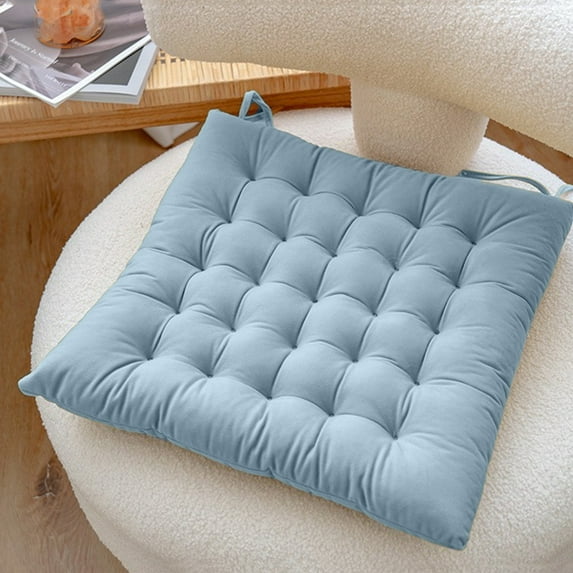 CasaChic Velvet Chair Cushion with Lacing Design - Super Soft, Breathable & Thickened for All-Day Comfort - Multi-Purpose Seat Pad for Reading, Bedroom & Living Room Chairs
