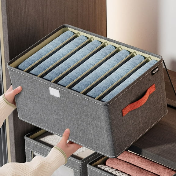 CasaChic Wardrobe Clothes Organizer, 6 Compartment with Support - Foldable, Washable with Handle for Underwear, Socks & Drawer Storage