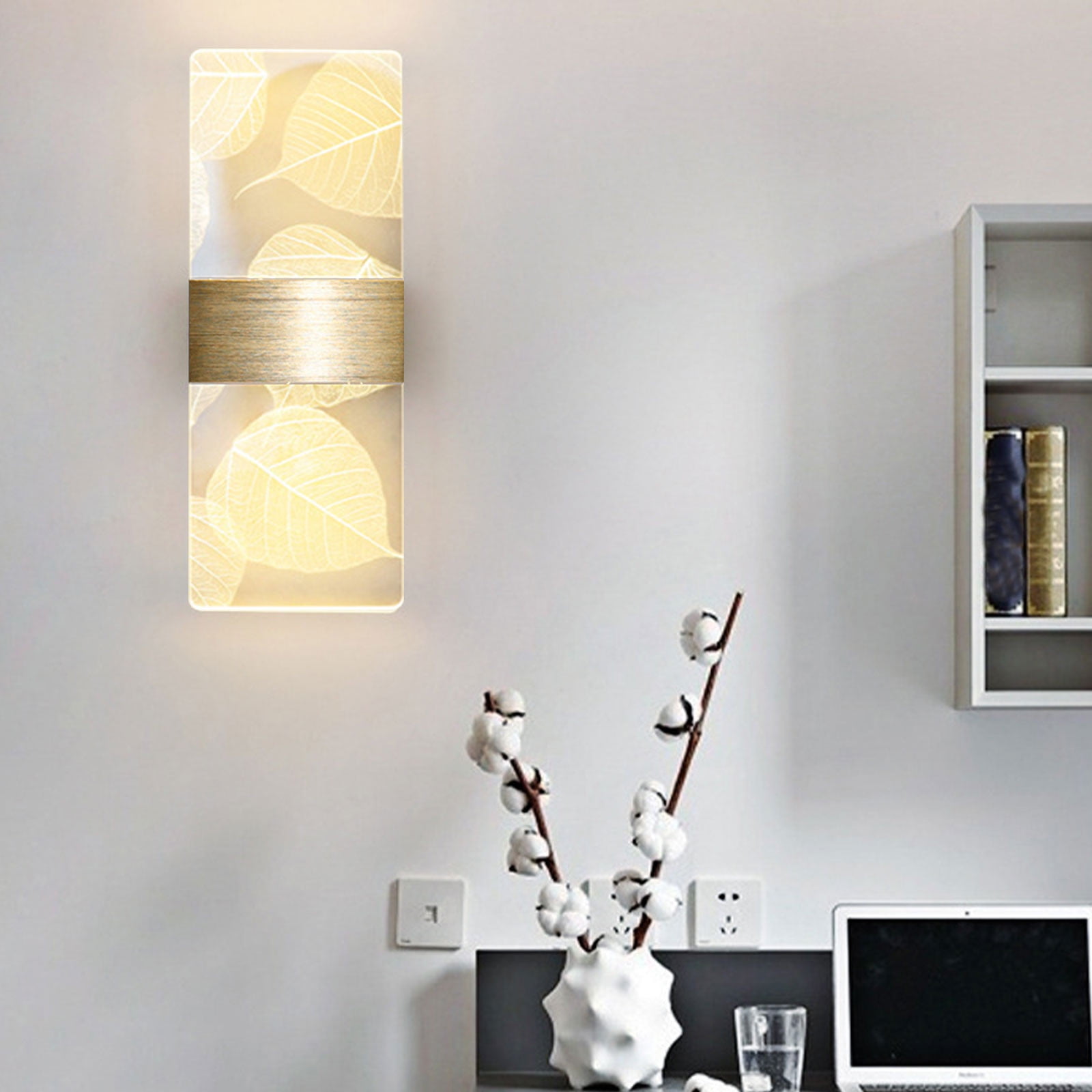 CasaChic Wired Acrylic Wall Light, Modern Warm LED Indoor Wall Sconce, Metal Body Energy-Saving, Eye-Caring Lighting for Living Room Bedroom, Corridor Stairs Home Decor