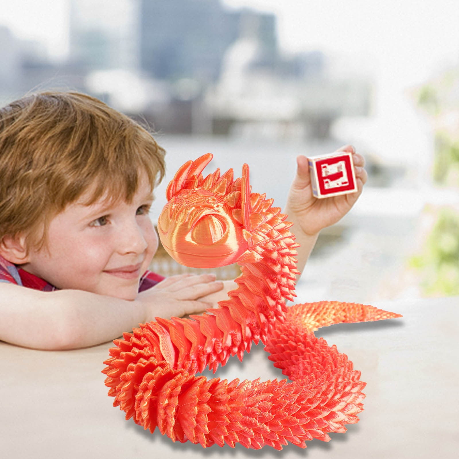 CasaChic Year Of The Snake Movable Printed Snake Toy, Eco-Friendly ...