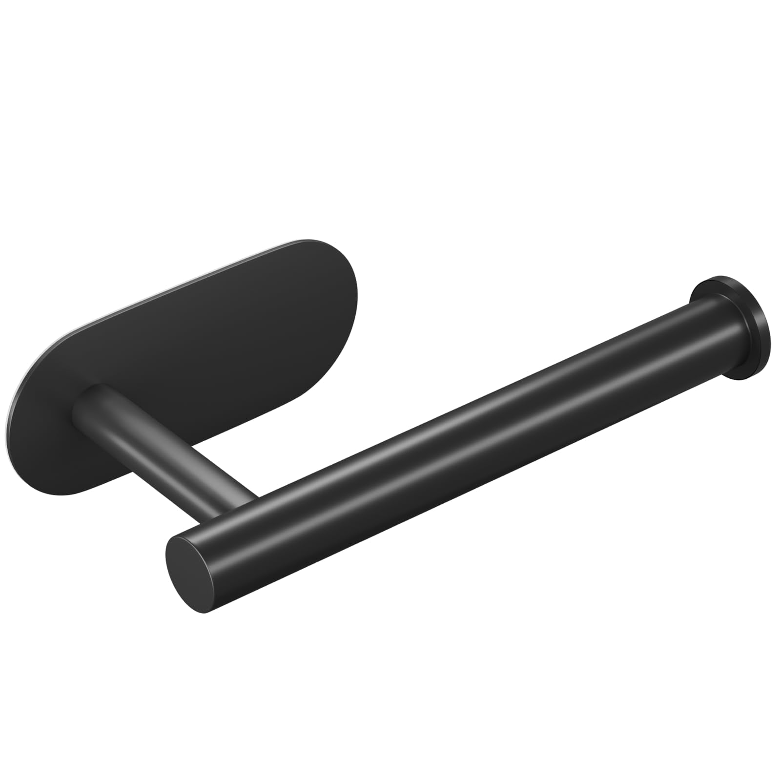 Matte Black Stainless Steel Self-Adhesive Toilet Paper Holder