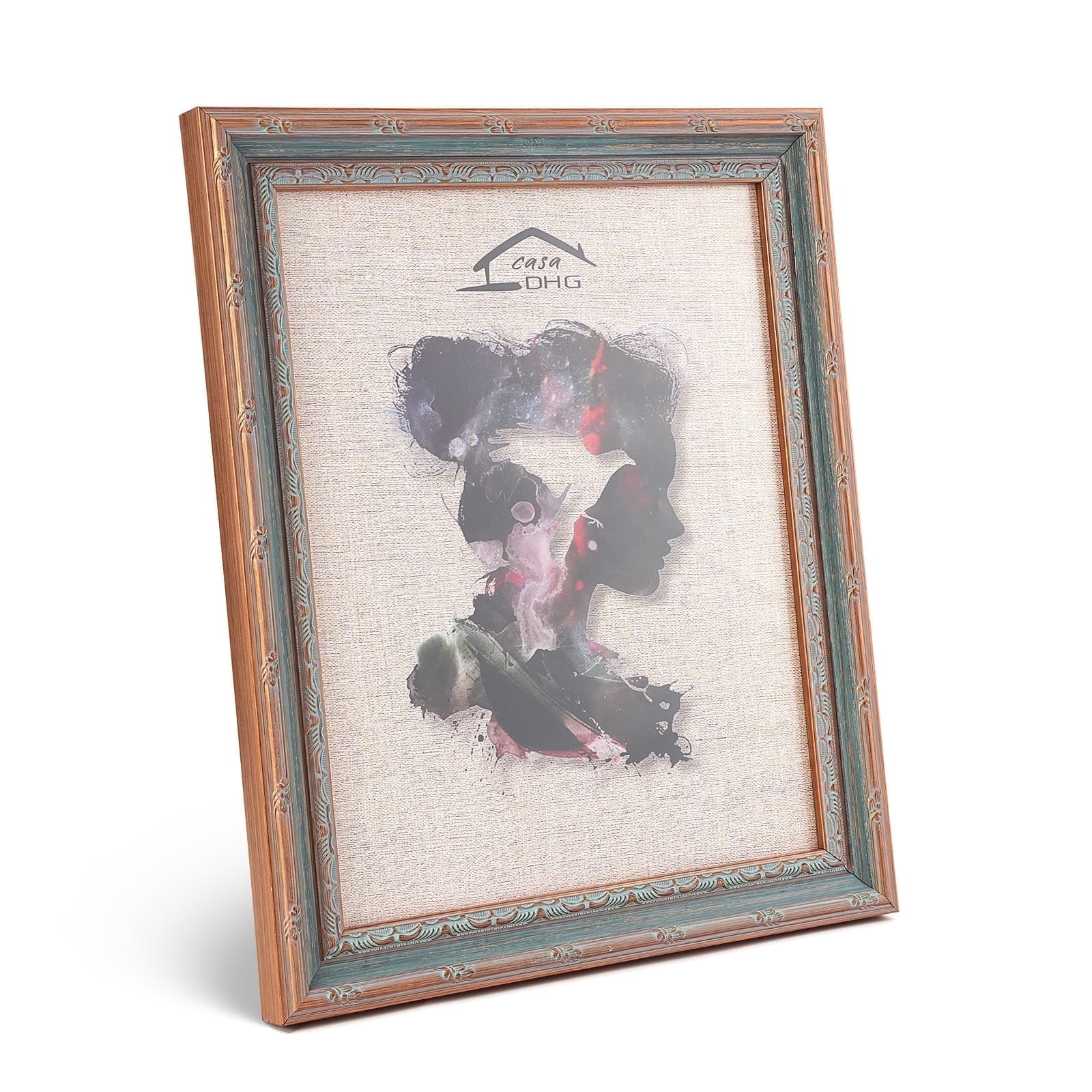 CasaDHG 11x14 Vintage Picture Frame with Glass, Antique Picture Frames, Retro Design 8 x 10 Vintage Frames for Home and Office, Home & Wedding Decor,Blue