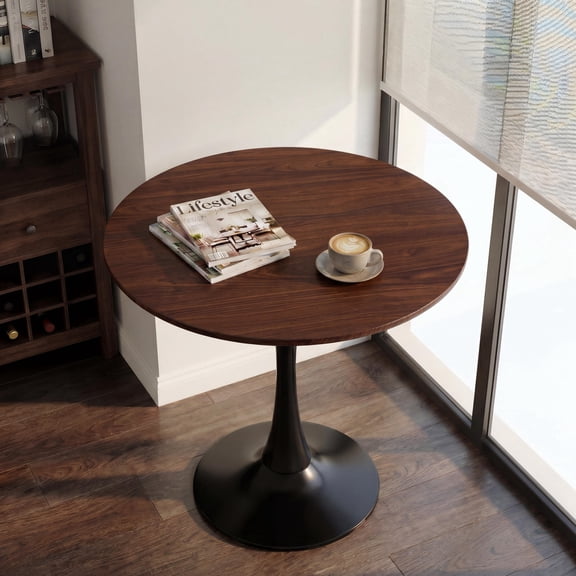CasaGlajore Round Dining Table, 31.5" Round Kitchen Table for 4, Tulip Table with Pedestal Base, Bistro Table for Dining Room, Conference Room