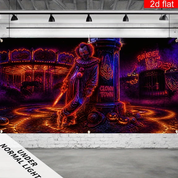 CasaVelle 3x5ft Halloween Backdrop Polyester Creepy Clown Carnival Photography Background Party Decor