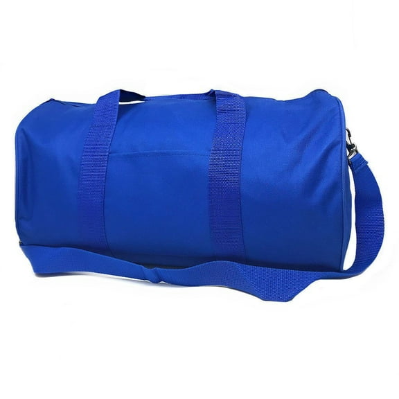 Casaba Roll Shape 18" Duffle Bag Main Zippered Compartment Carry On Luggage, Royal Blue