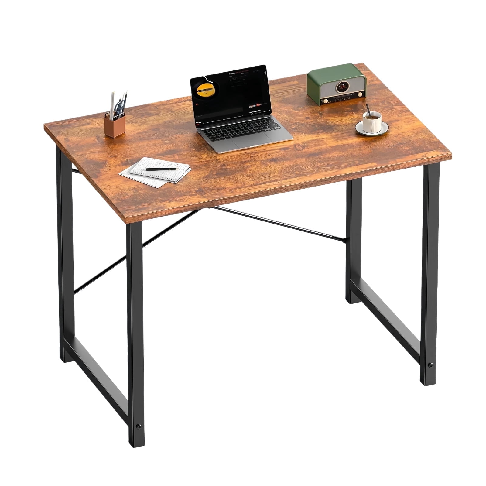 Casabay 40 Inch Computer Desk Home Office Desk with X-Shaped Metal ...