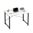 thumbnail image 1 of Casabay 40 Inch Computer Desk Home Office Desk with X-Shaped Metal Frame, Waterproof Writing Table with Simple Style for Small Space, White, 1 of 7