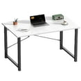 thumbnail image 1 of Casabay 63 Inch Computer Desk Home Office Desk with X-Shaped Metal Frame, Waterproof Writing Table with Simple Style for Small Space, White, 1 of 7