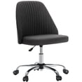 thumbnail image 1 of Casabay Armless Office Chair, Extra Cushion Padded Compact Upholstered Desk Chair with Back Support, Rolling Swivel Vanity Chair for Home Office, Dark Gray, 1 of 8