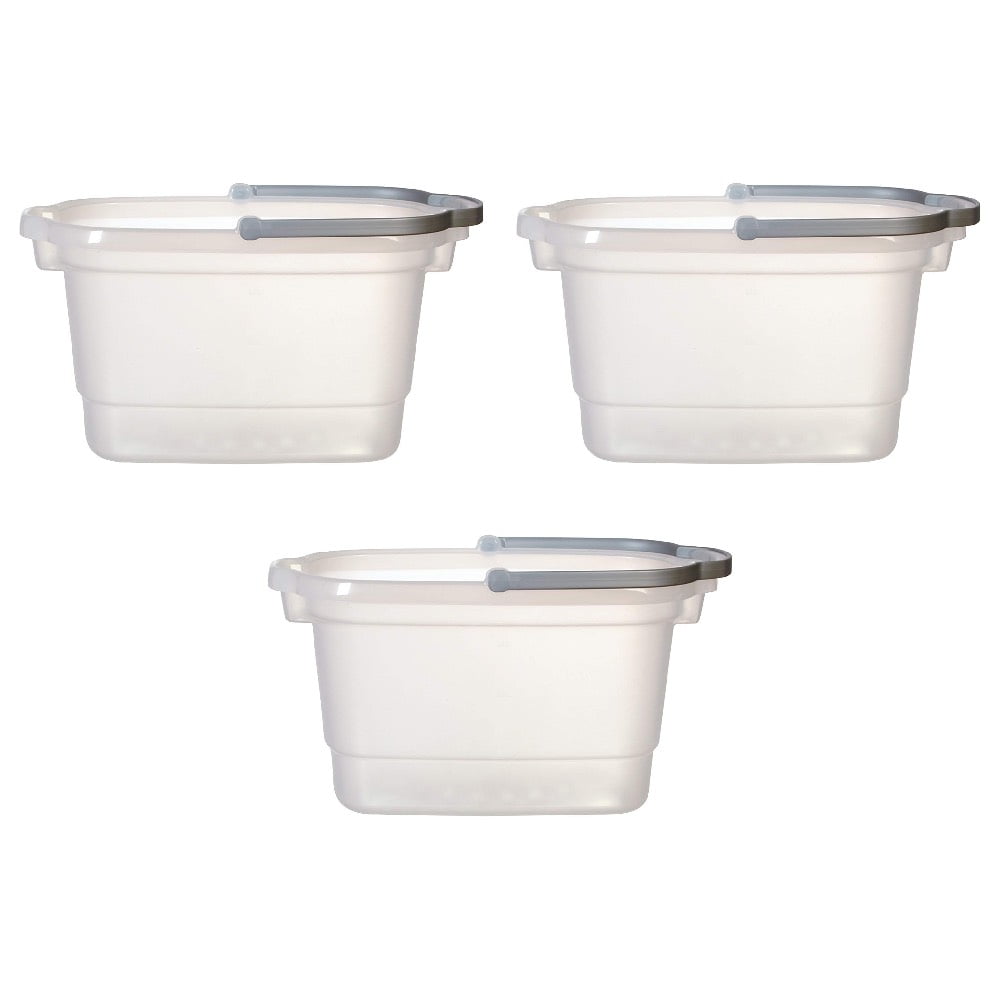 Terra Products Co. White Pails and Lids - Heavy Duty Buckets for Storage - Economical, Durable and Easy to Use (4Gallon 3pack)