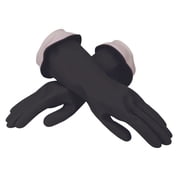Casabella Premium Waterblock Latex Cleaning Gloves with Tapered Fit & Double Cuff, Breathable - Medium - Black 2 Pack