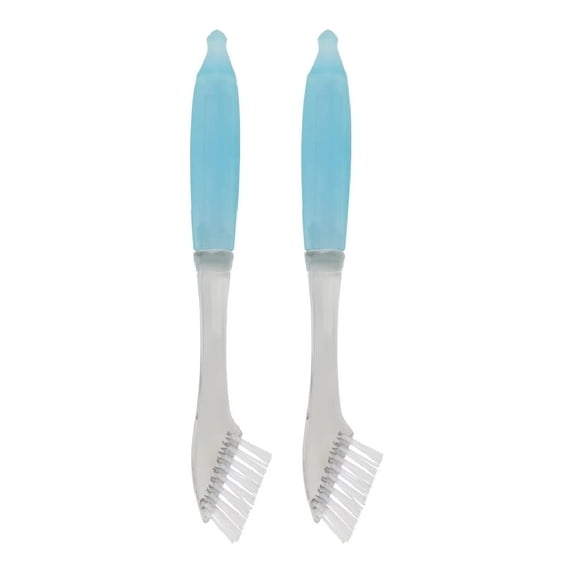 Casabella Grout Brush Tile Cleaning 11.5 inch Nylon Bristles Blue Handle Clear, 2-Pack