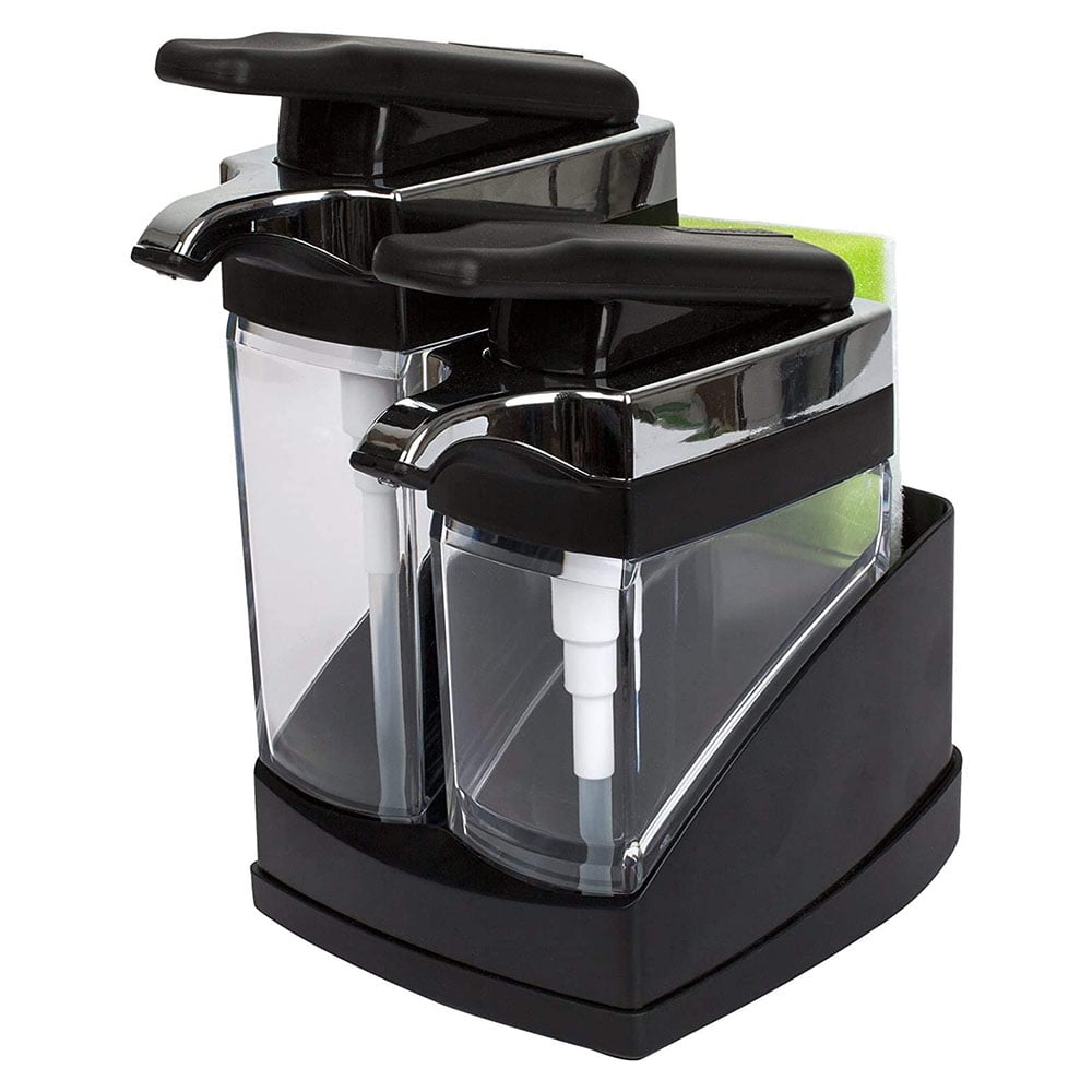 Casabella Hand Pump Sink Sider Duo with Sponge Holder and Chrome Plating